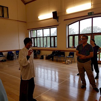 With Sifu Wing Cheung at the April 2018 Shibashi 3 Instructor Training Workshop in Hastings, UK